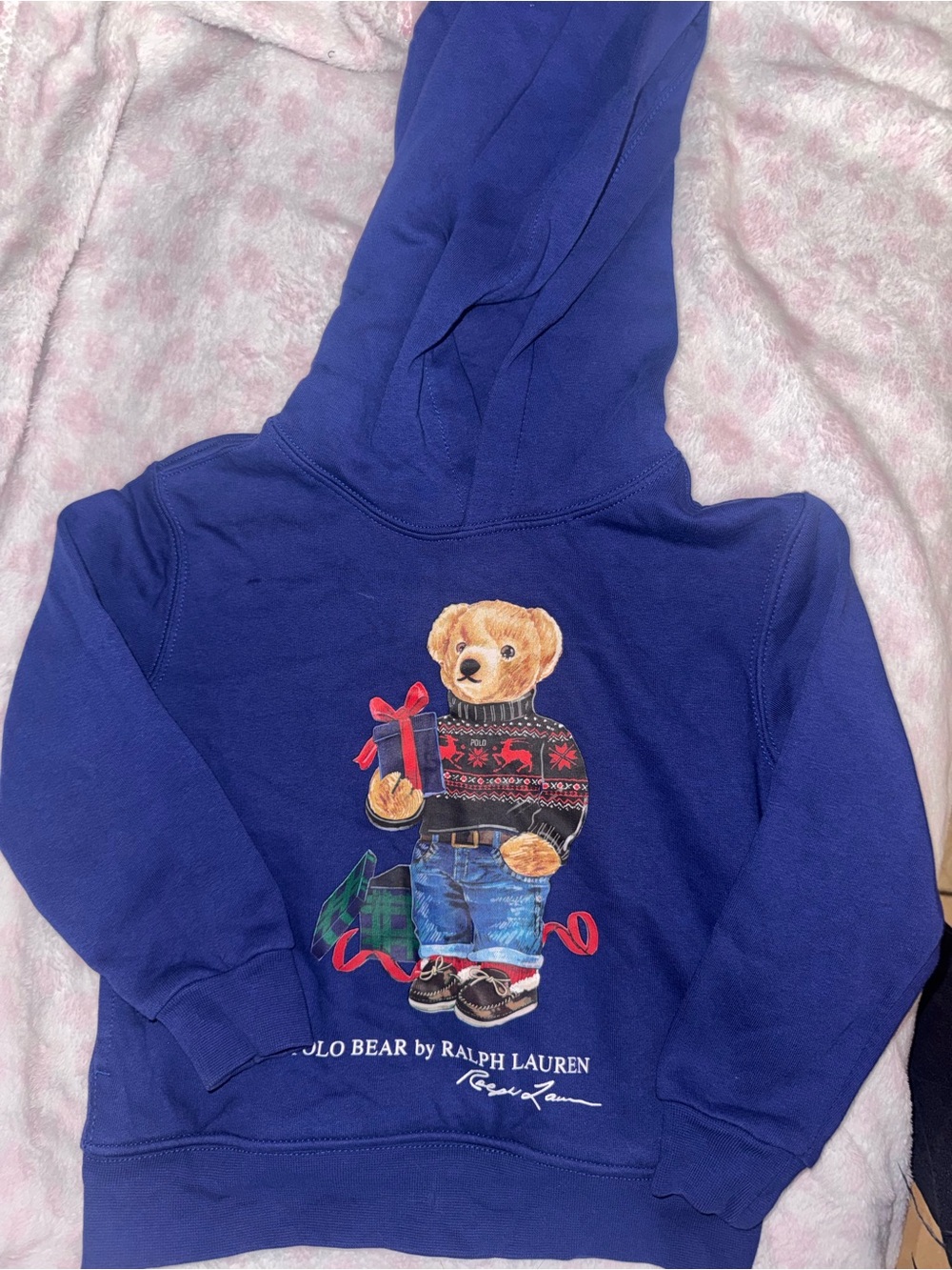 Polo Ralph Lauren Polo Bear Fleece Hoodie Blue Bear Graphic Hoodie